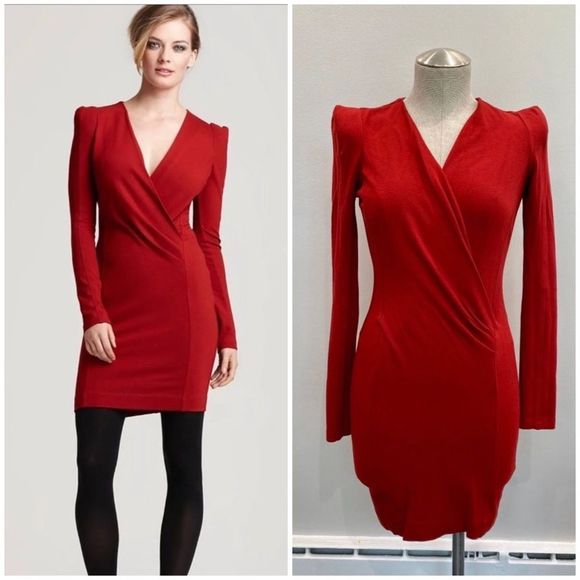 French Connection Dresses & Skirts - French Connection NWOT Samantha Long Sleeve Red Dress Size 6